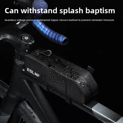 Imagen 2 del producto ESLNF Paquete de tubo superior de bicicleta Bicicleta de carretera de montaña Paquete de haz delantero impermeable de TPU de carcasa dura de gran capacidad con tornillos