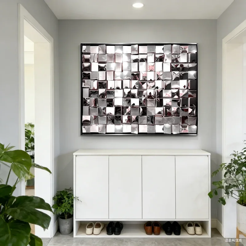 Nn stainless steel three-dimensional wall decoration porch corridor metal wall decoration creative geometric art wall hanging