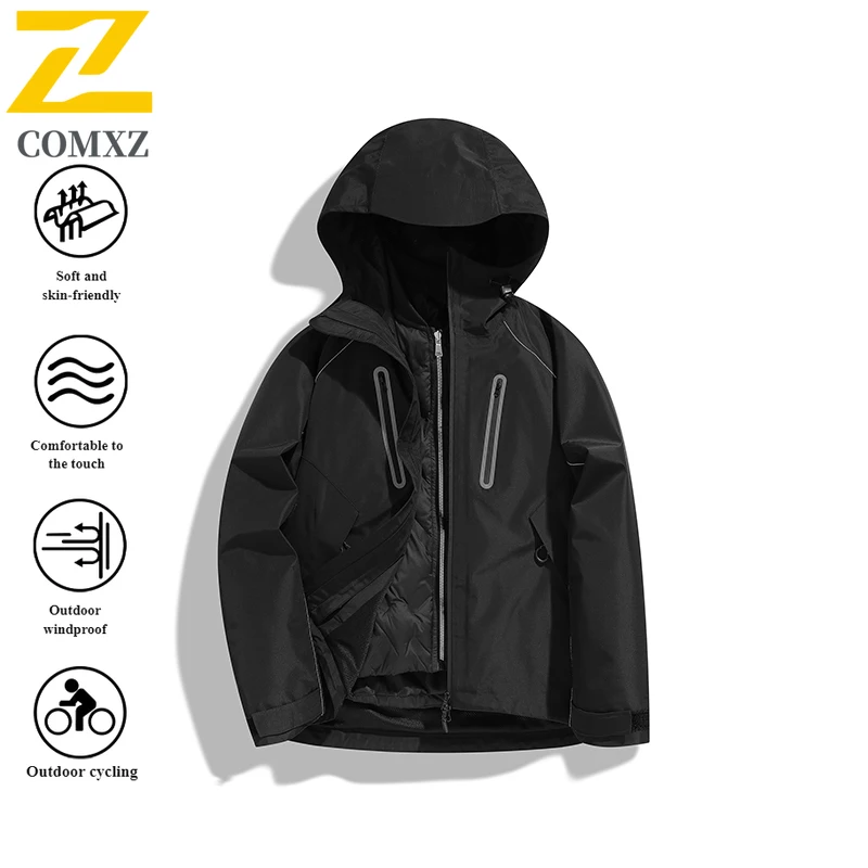 

EiAO Jacket Men's Waterproof Ski Winter Windproof Thermal Hiking Coat with Detachable Fleece for Camping Fishing Mountaineering