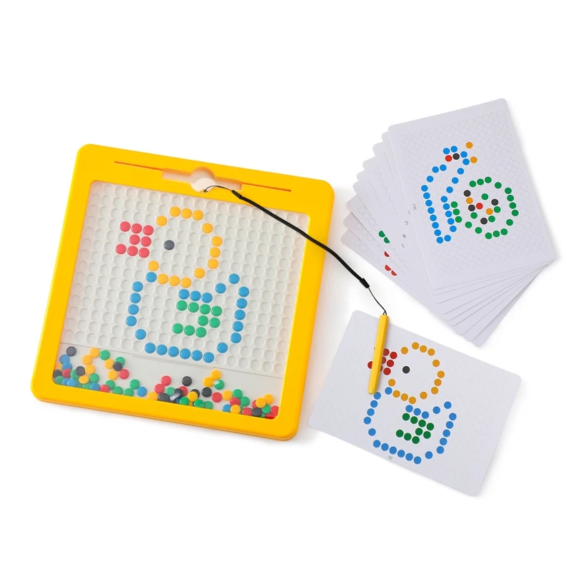 Magnetic Drawing Board for Toddler Doodle Board with Magnetic Pen and Beads Montessori Educational Preschool Travel Toy Kid Gift