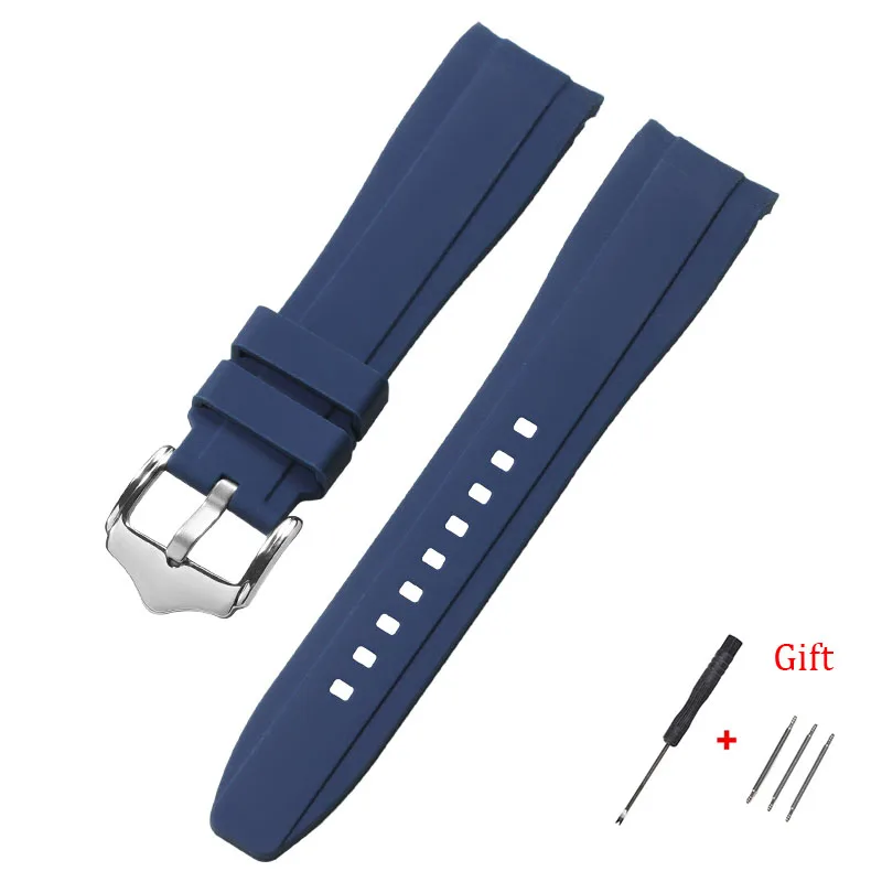 20 mm 22 mm Kautschukarmband, hochwertiges Silikon-Uhrenarmband mit gebogenem Ende für Swatch für Omega Moonswatch-Armband, wasserdichtes Armband