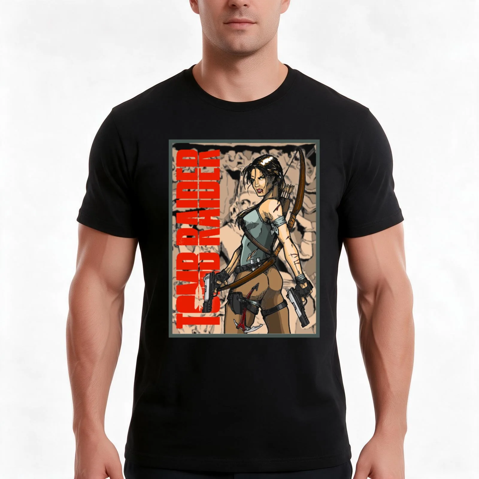 Lara Croft - Tomb Raider T-Shirt, Summer Casual Cotton Tee, Oversized Streetwear Tops, Vintage Graphic Print, Unisex Men Women