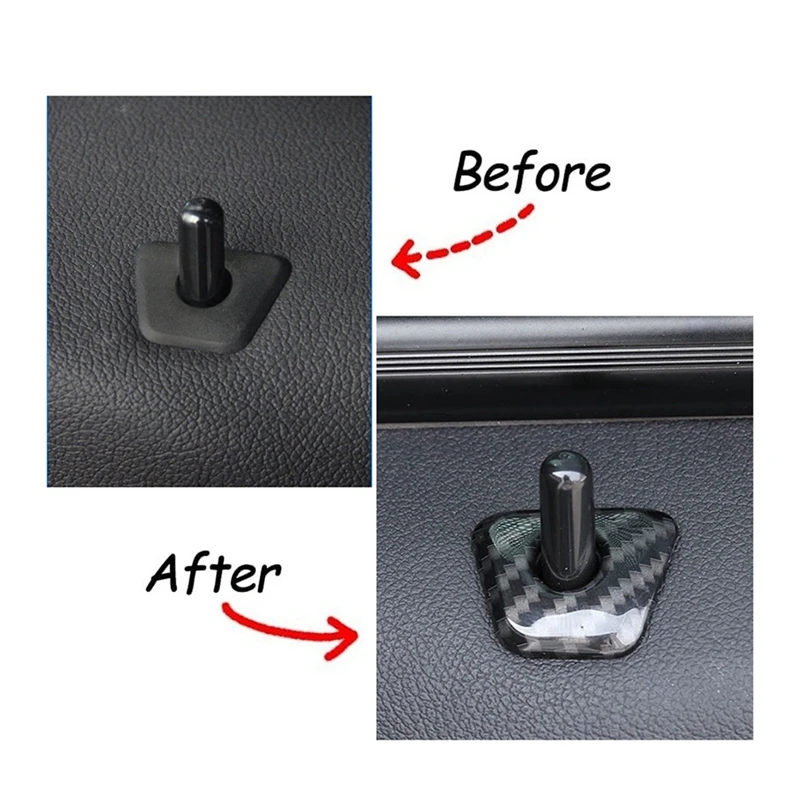 1Set 4Pcs For BMW 5 Series G30 2018-2022 Car Door Latch Lifter Door Lock Pin Cover Trim Sequins Decor Sticker