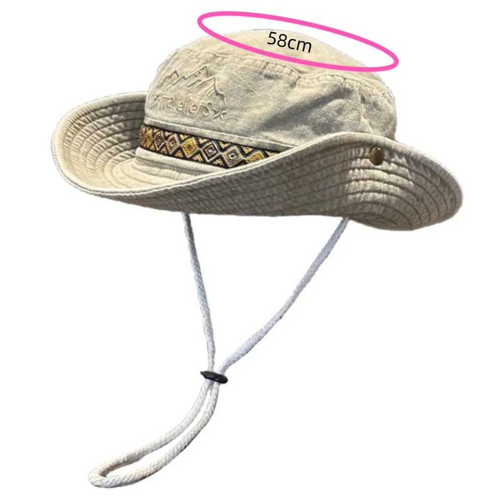 แฟชั่นหมวกกันแดดแบบพับได้คาวบอยปักหมวกชาวประมงครีมกันแดดหมวกผู้ชาย