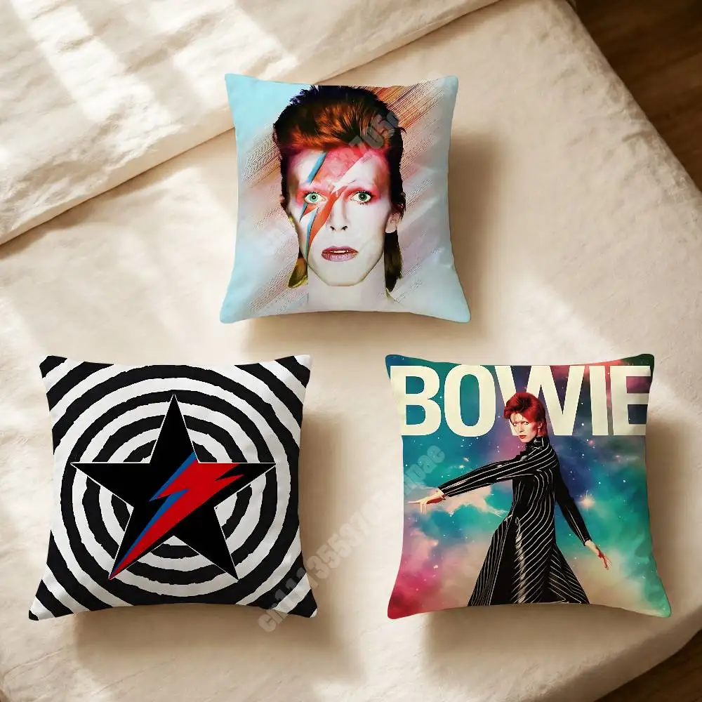 D-David B-Bowie Jazz Rock Singer Printed Pillow Cover Sofa Couch Student Apartment Homestay Leisure Area