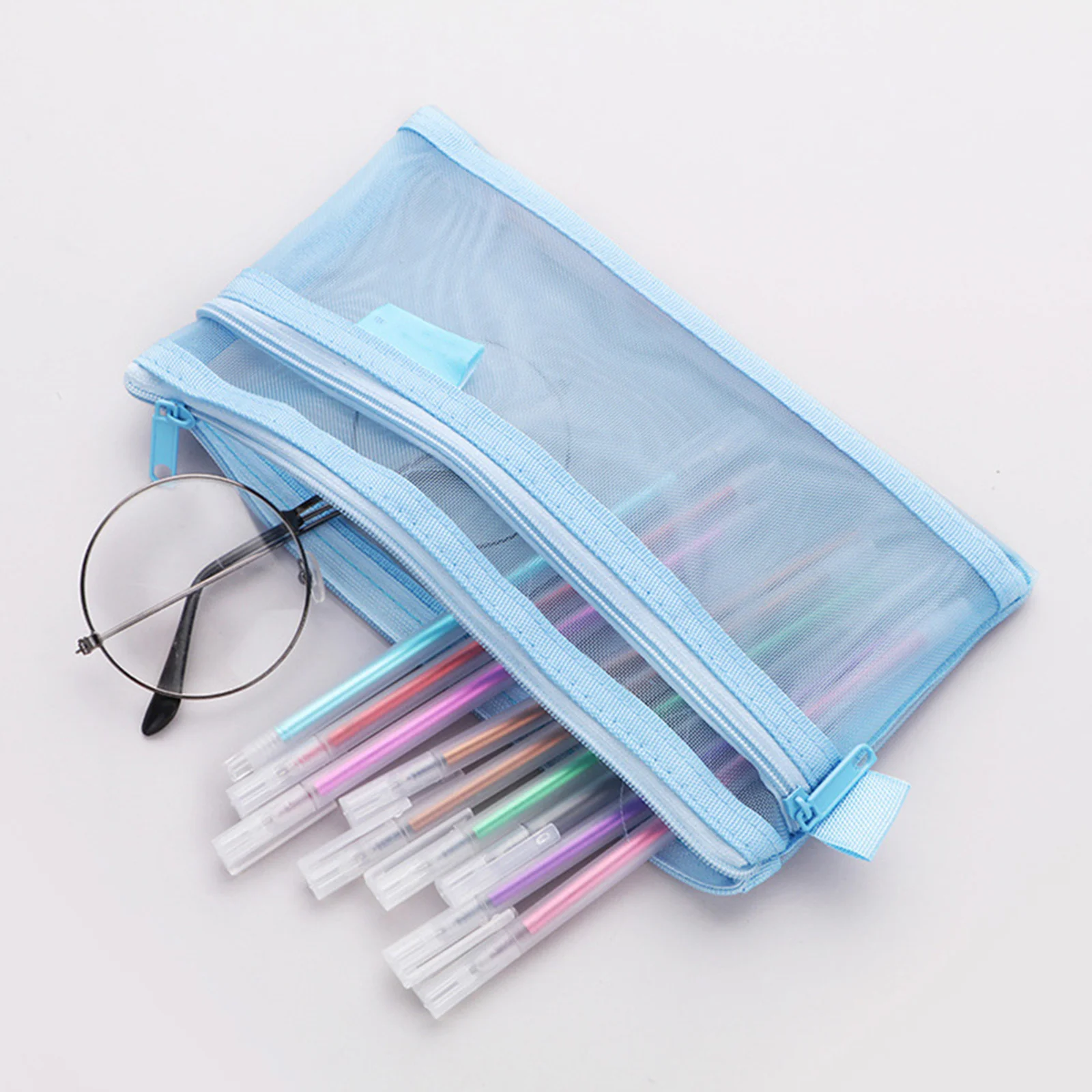 

3Pcs Stationery Organizer Pencil Pouch with Smooth Zipper Wear-Resistant Portable Pen Case for Adults Travel Storage
