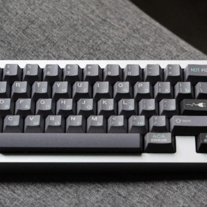 

40 Err Theme Keycaps custom PBT cherry profile point keycap grey Russian Radical key cap for gaming wooting crush80 keyboard