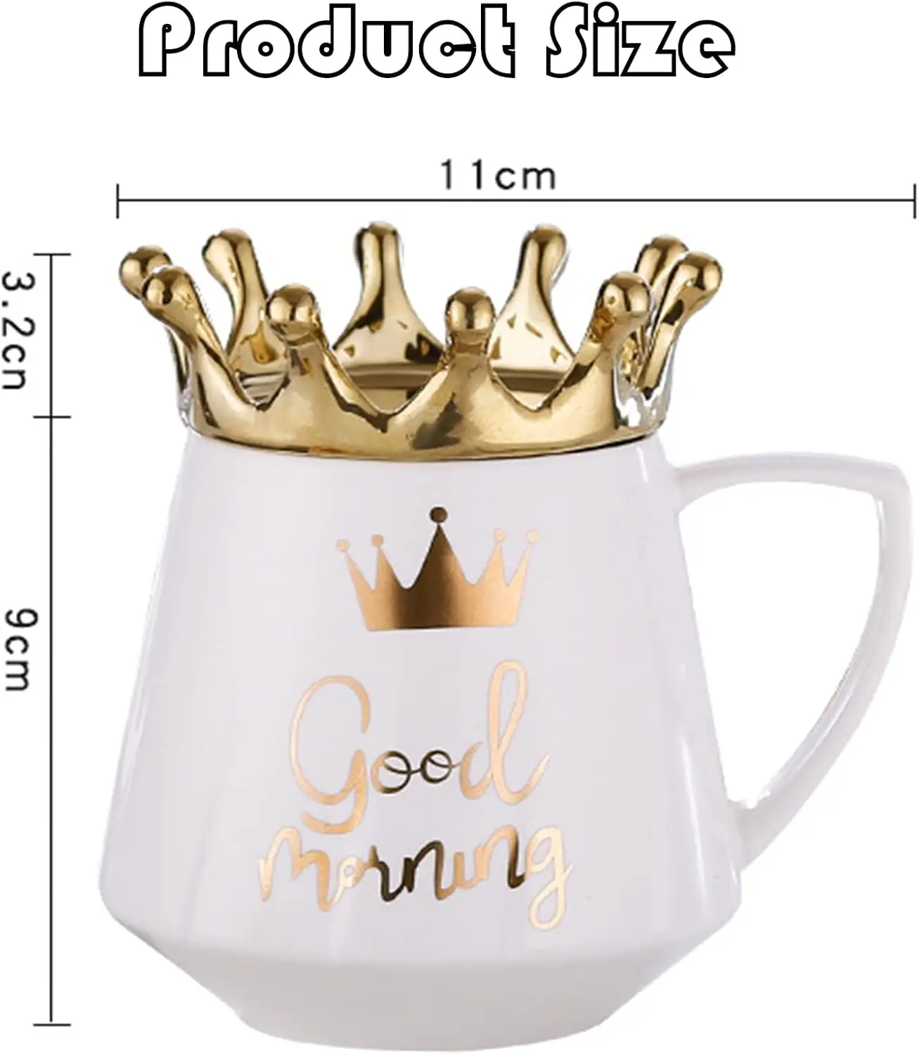Queen Cup of Everything Mug with Lid and Spoon,CuteCeramic Cups Birthday Gifts for Women Girls 450ml,Christmas Birthday Gift