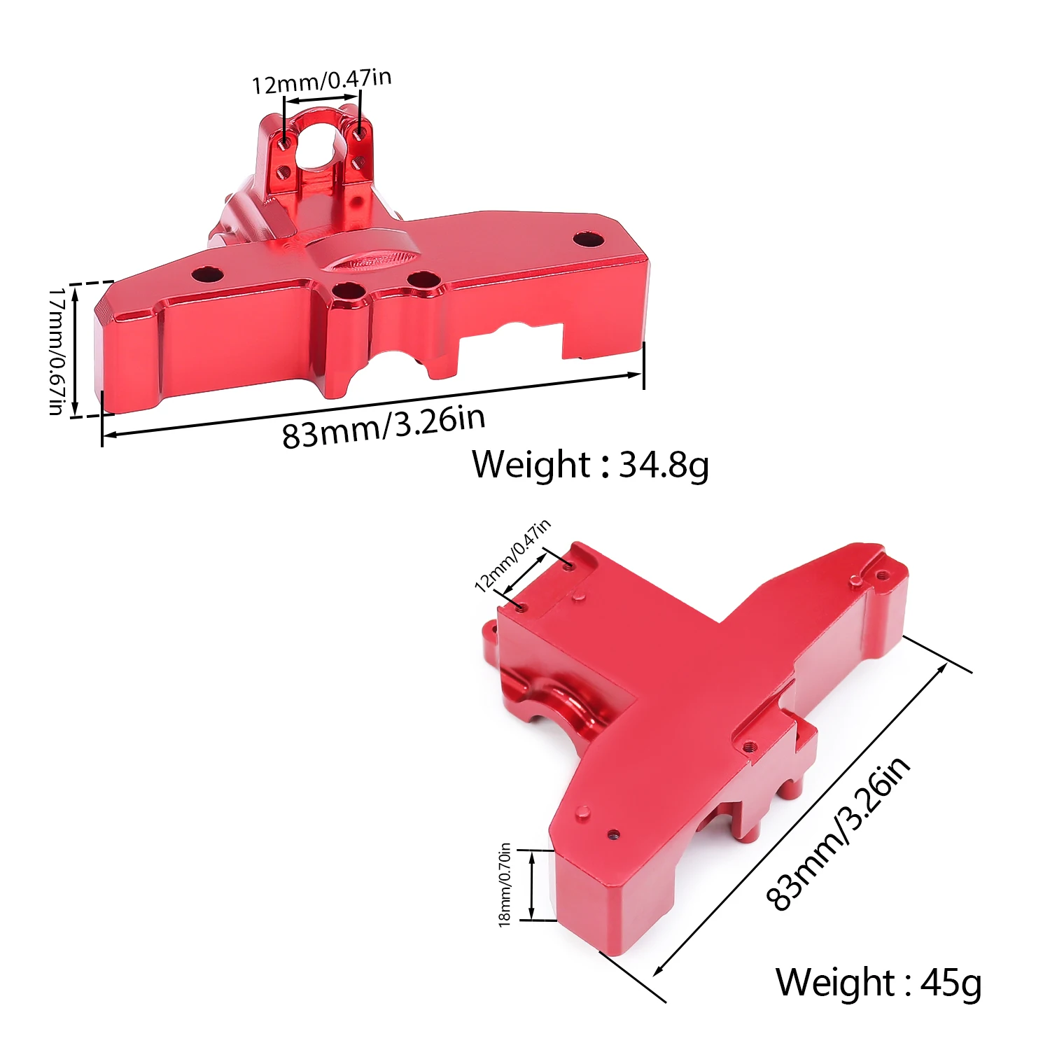 1/14 MJX 14210 14209 Metal Rear Upper Under Gearbox Covers Differential Case Cover For RC Car Upgrade Spare Parts 14190B 14191B