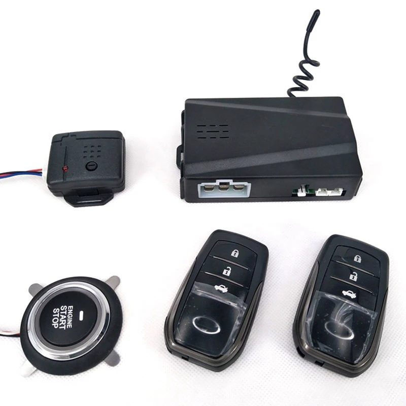 Car Alarm Passive Keyless One Button Start Remote Control System Auto Central Lock Push Button Start Stop Automotive PKE