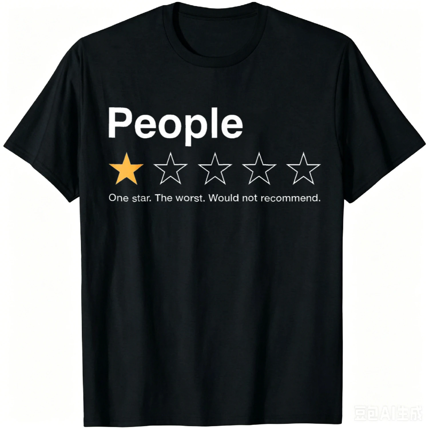 People One Star Rating Would Not Recommend Introvert T-Shirt Tees for Men and Women Cotton Graphic Tee Funny Sarcastic Quote