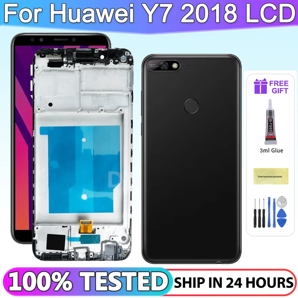 

ЖК-дисплей 5,99 "для Huawei Y7 2018 Y7 Pro 2018, дисплей с сенсорным экраном и дигитайзером в сборе с рамкой для Y7 Prime 2018, ЖК-дисплей