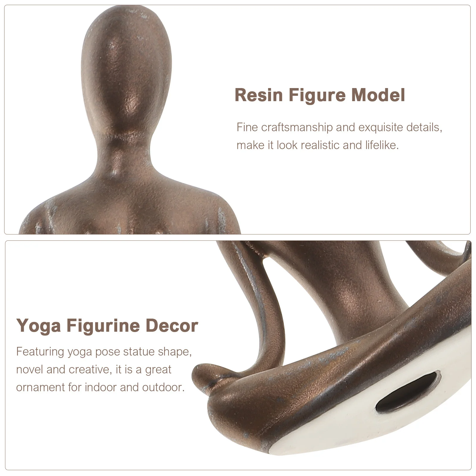 

2 Pcs Yoga Ornaments Figurines Yogaornaments Household Sculpture Statues for Home Decor Resin
