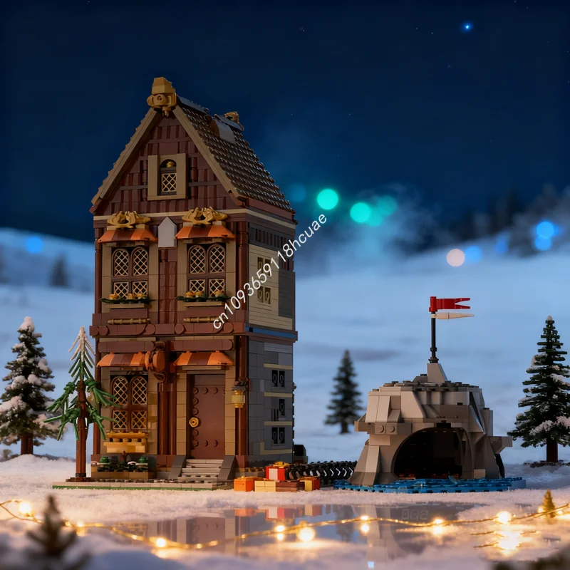 

1943 шт. MOC магазин викингов, модификация, модульная модель, строительные блоки, сборка рождественских подарков, сделай сам, креативная идея, игрушечный кирпич