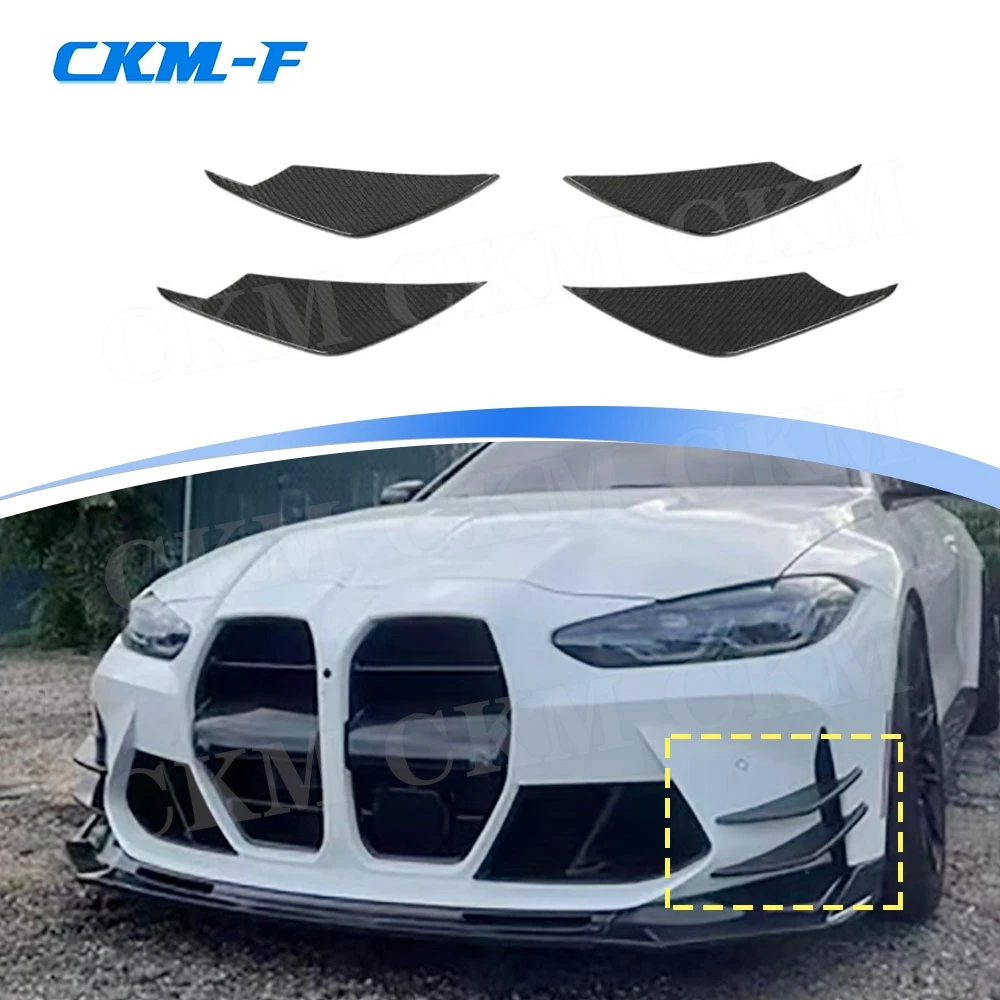 

Carbon Fiber Front Bumper Fins Canards Splitters Accessories FRP Front Fins Canards Splitters for BMW G80 G82 G83 M3 M4 2021+