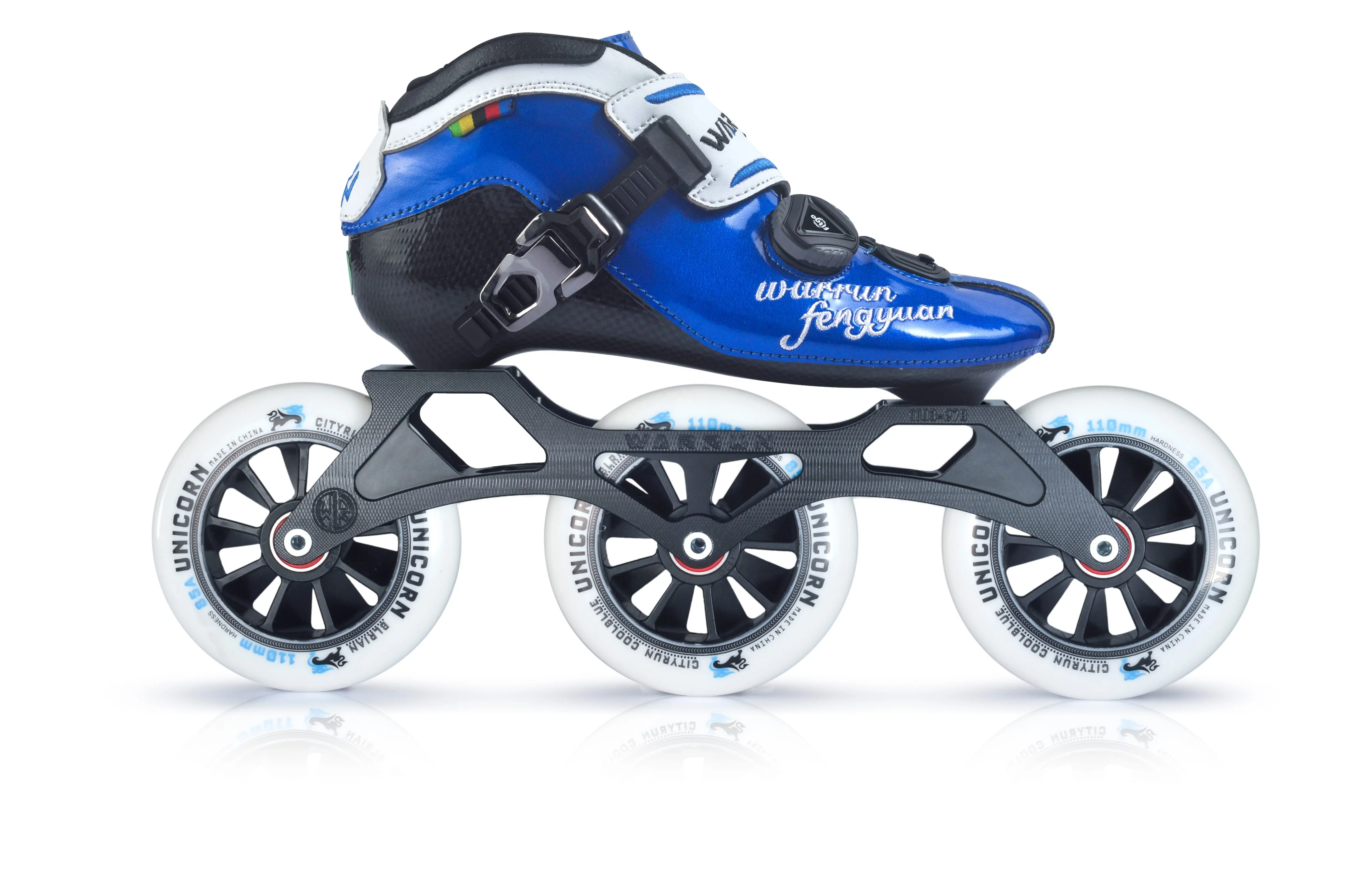 3 wheels inline Microfiber Lining Carbon fiber frame Roller Speed skating skates