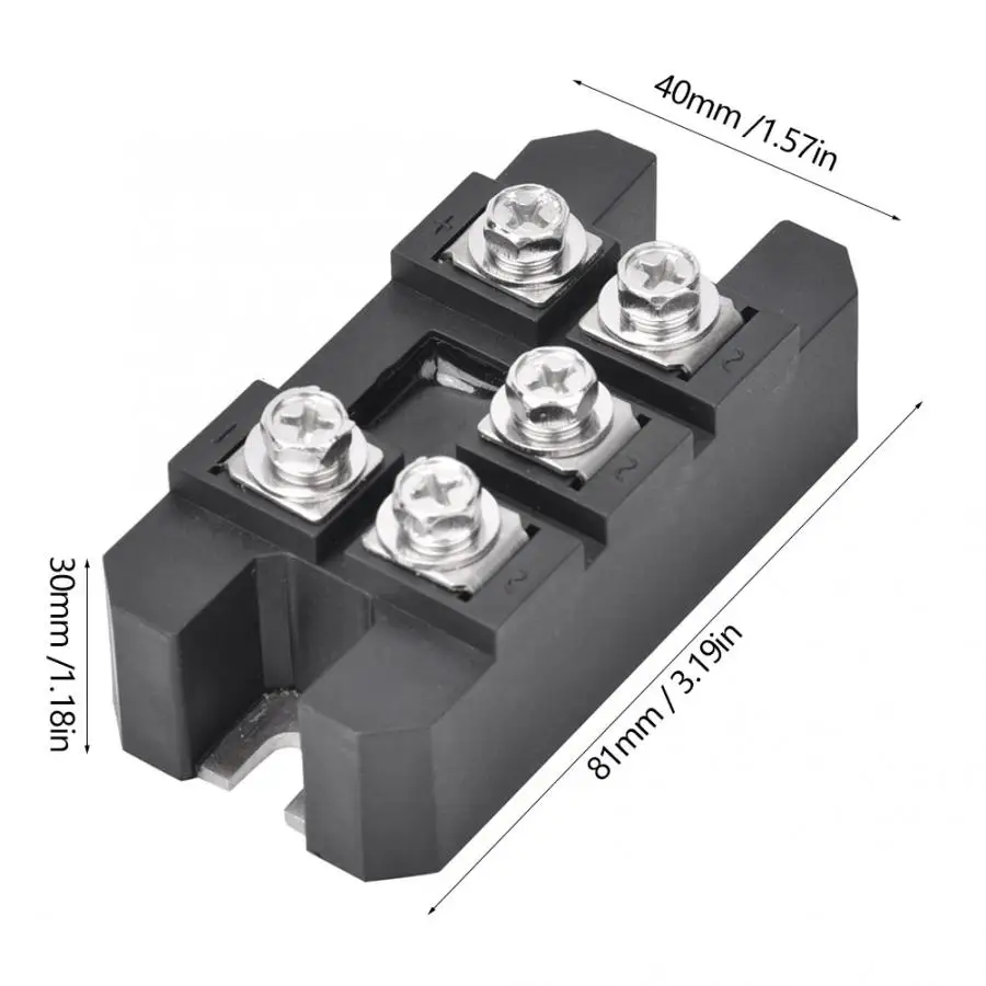 1Pc 100A-1600V Black Single-Phase Diode Bridge Rectifier 100A Amp High Power 1600V for Wind Permanent Magnet Generator