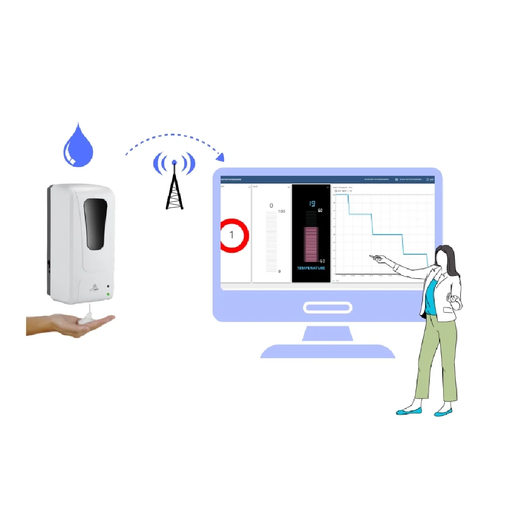 DF200 Smart Washroom NB-IoT LoRaWAN Soap Dispenser Hand Sanitizer Empty Alarm Fill Level Monitoring IoT Sensor