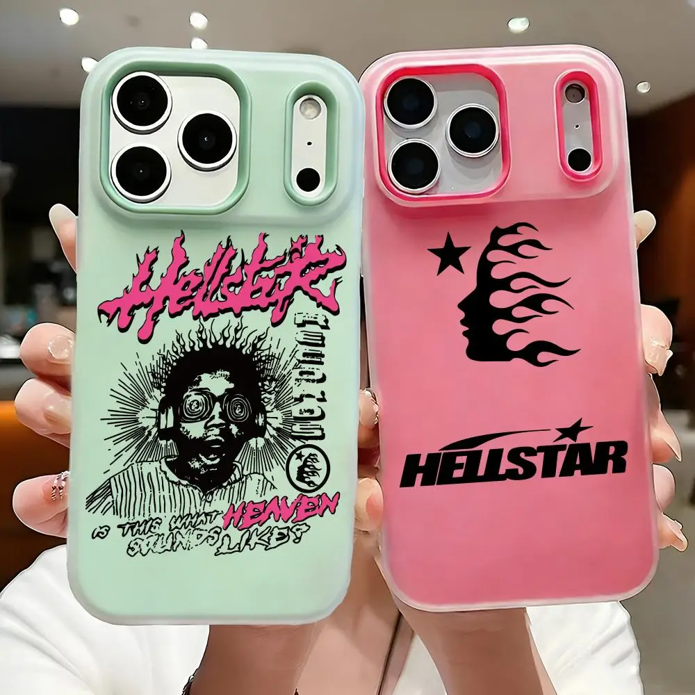 H-HellstarS Fashion Logo Phone Case 2-in-1 Detachable Clear with Card Holder for iPhone 12-17 Soft Multi-Color view 3
