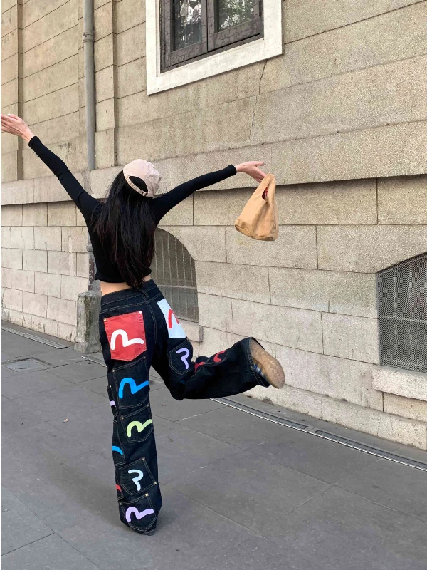 

Прямые женские джинсы свободного покроя с высокой талией, длинные брюки с завышенной талией, осенние женские джинсы Faion