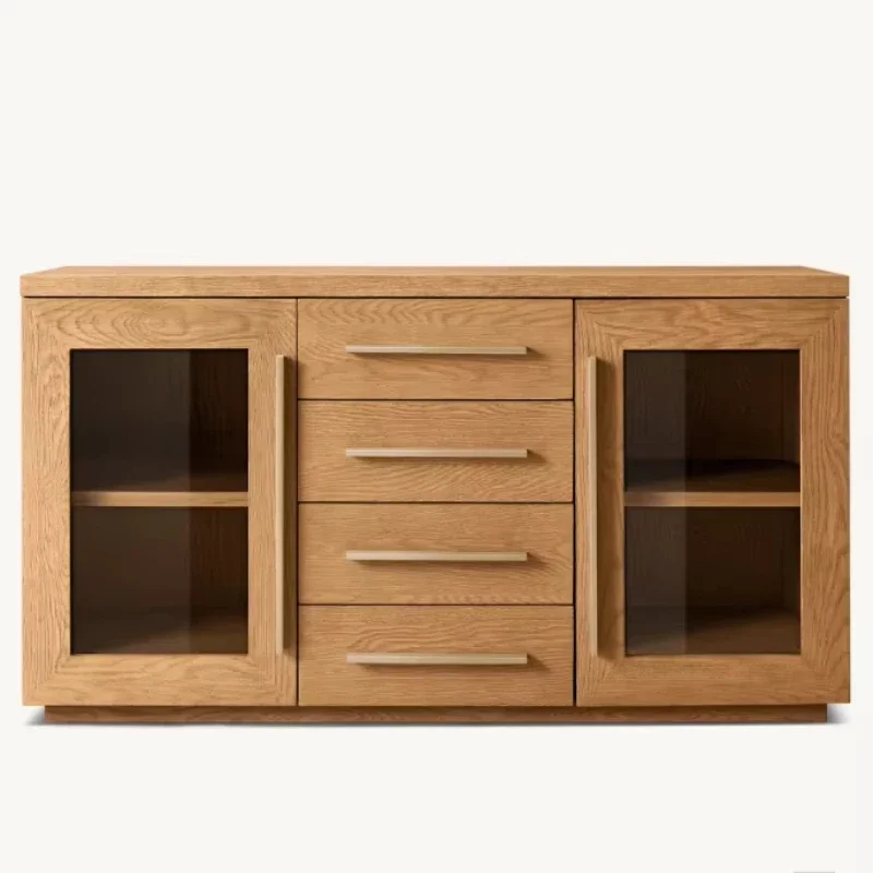 Solid wood dining room furniture Double door sideboard with drawers