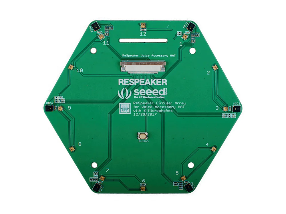 Sunhokey ReSpeaker 6-Mic Circular Array Kit For Raspberry Pi