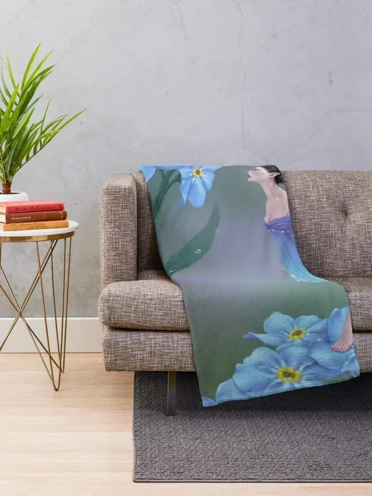 Forget-Me-Not Flower Fairy Throw Blanket Decorative Beds Sleeping Bag Blankets