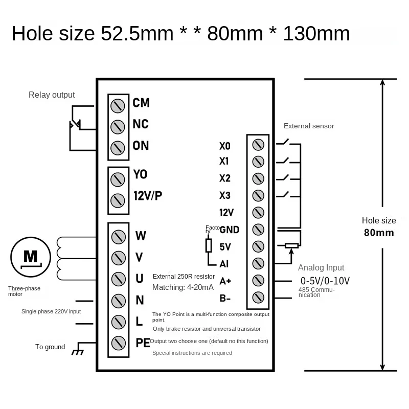 Simple frequency converter single-phase 220V input three-phase 220V output 750W miniature motor water pump speed regulation