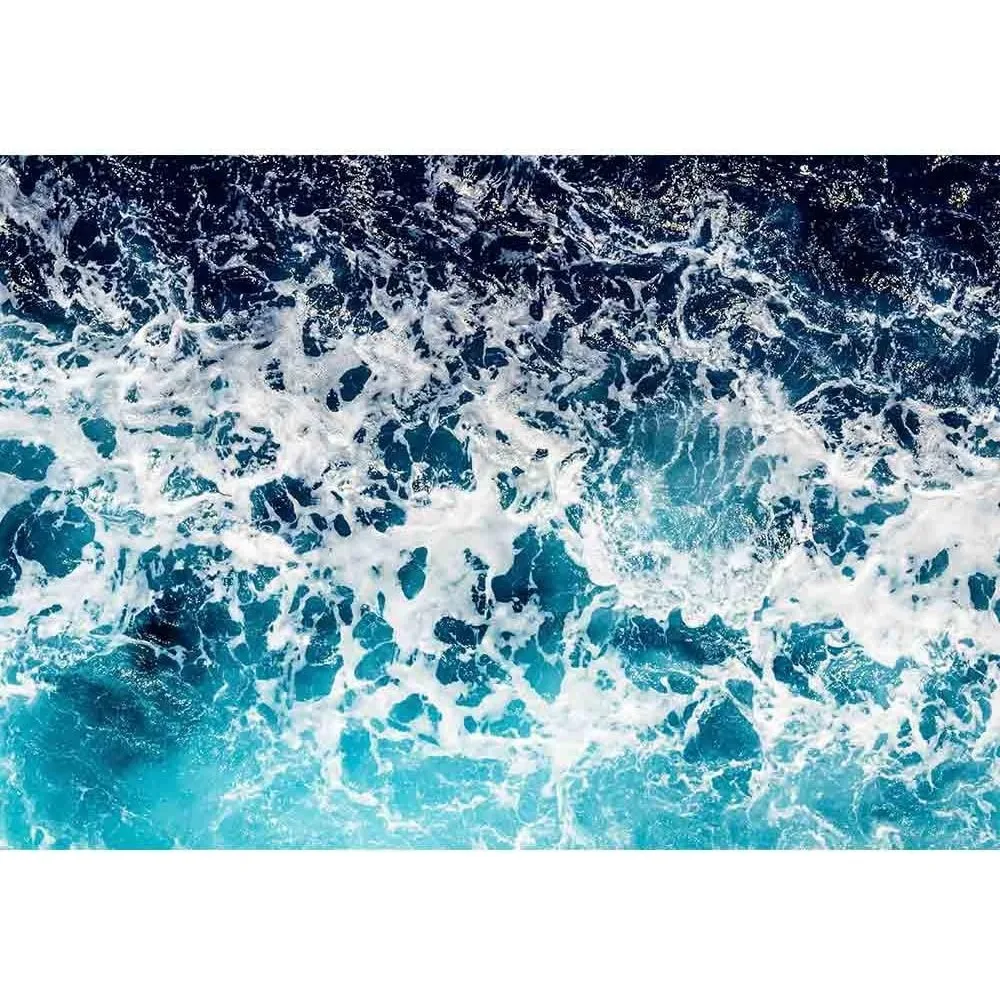 대형 자가 접착식 딥 블루 바다 스프레이 벽지 - 거친 바다 질감의 벽을 위한 탈부착 가능한 벽화