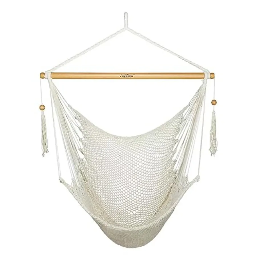 

JoyView Hammock Chair with Spreader Bar Caribbean Hammock Swing Chair 300 LBS Weight Capacity XL Rope Hanging Chair for Outdoor