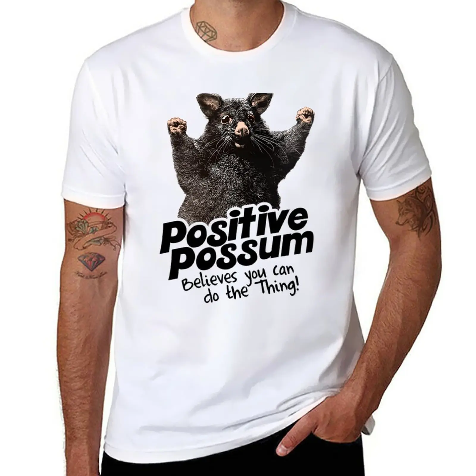 

New Positive Possum Believes You Can Do The Thing T-Shirt plain t-shirt quick-drying t-shirt fruit of the loom mens t shirts