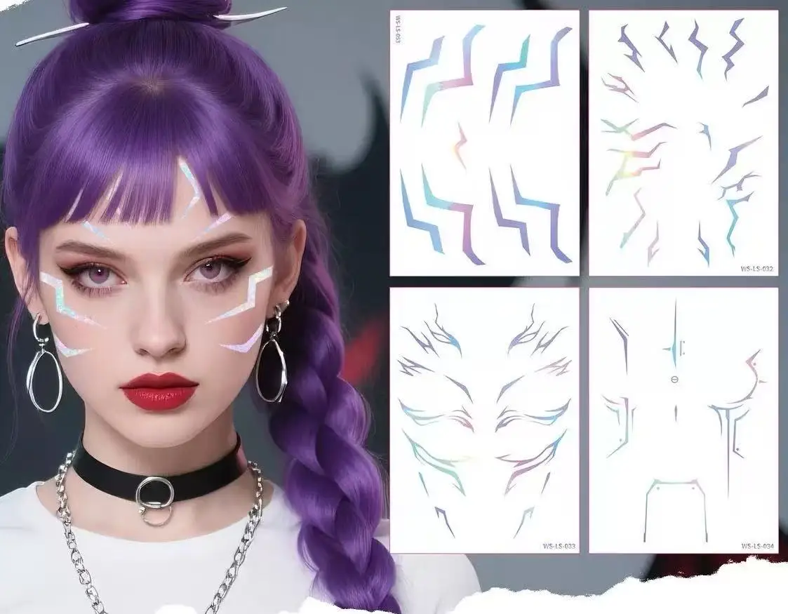 

4pcs KPop Demon Hunters Rumi Temporary Tattoos for Women Realistic Fake Disposable Stickers Body Art Decals