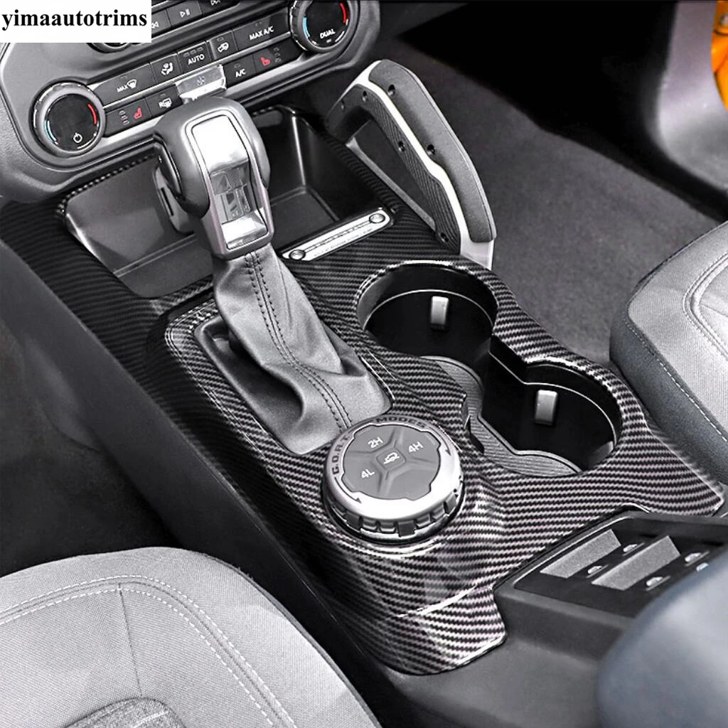 

Carbon Fiber Central Control Shift Gear Panel Steering Wheel Frame Decoration Cover Trim For Ford Bronco 2021 - 2025 Accessories
