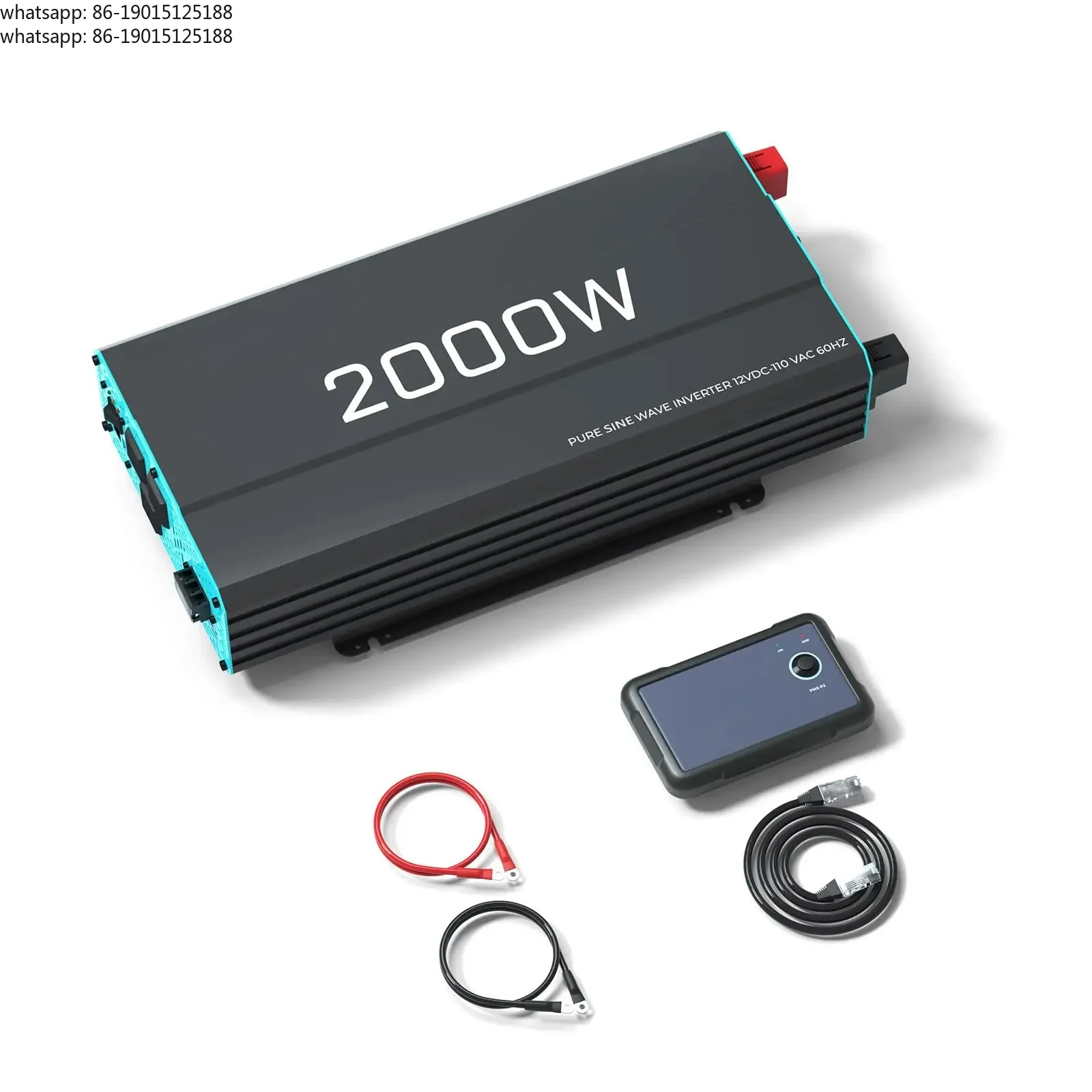 2000W Pure Sine Wave Inverter 12V DC to 120V AC Converter for Home, RV, Truck, Off-Grid Solar Power Inverter 12V to 110V