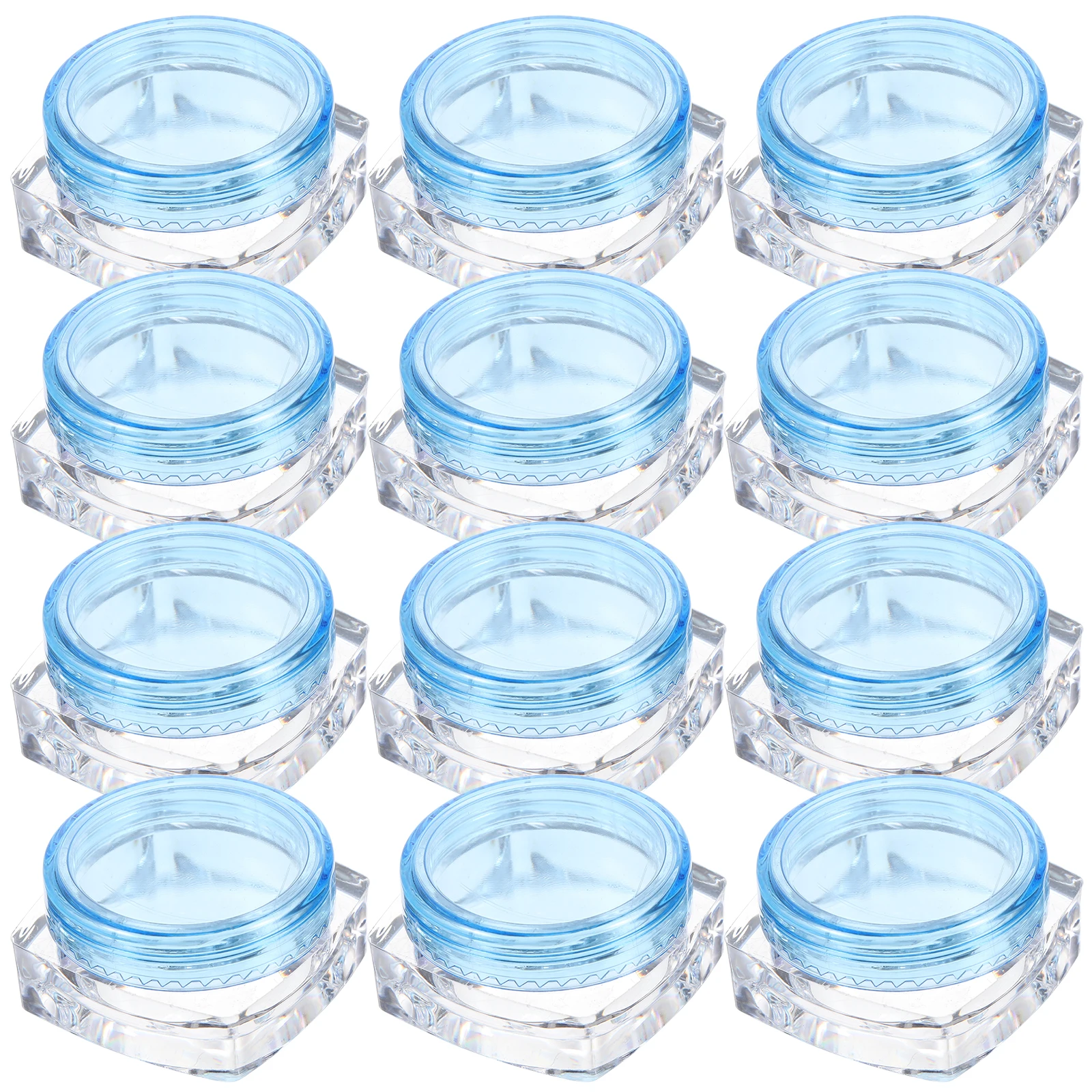 

12 Pcs Square Bottom Cream Boxes Empty Portable Containers Leak Proof Travel Bottles Lightweight Reusable Storage