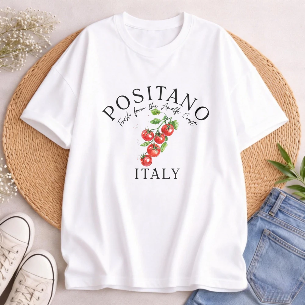 Positano Shirt  Italy Amalfi Coast T Shirt Positano Tomato Shirt Unisex Soft and Comfortable Women Clothes Fashion Tees