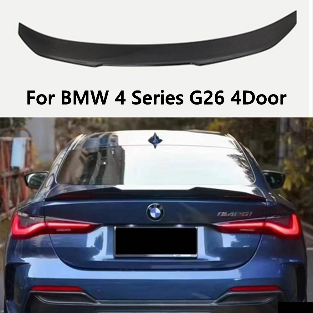 

For BMW 4 Series G26 4Door Cran Coupe PSM Style Carbon fiber Glossy black Rear Spoiler Trunk wing 430 440 2021-2024