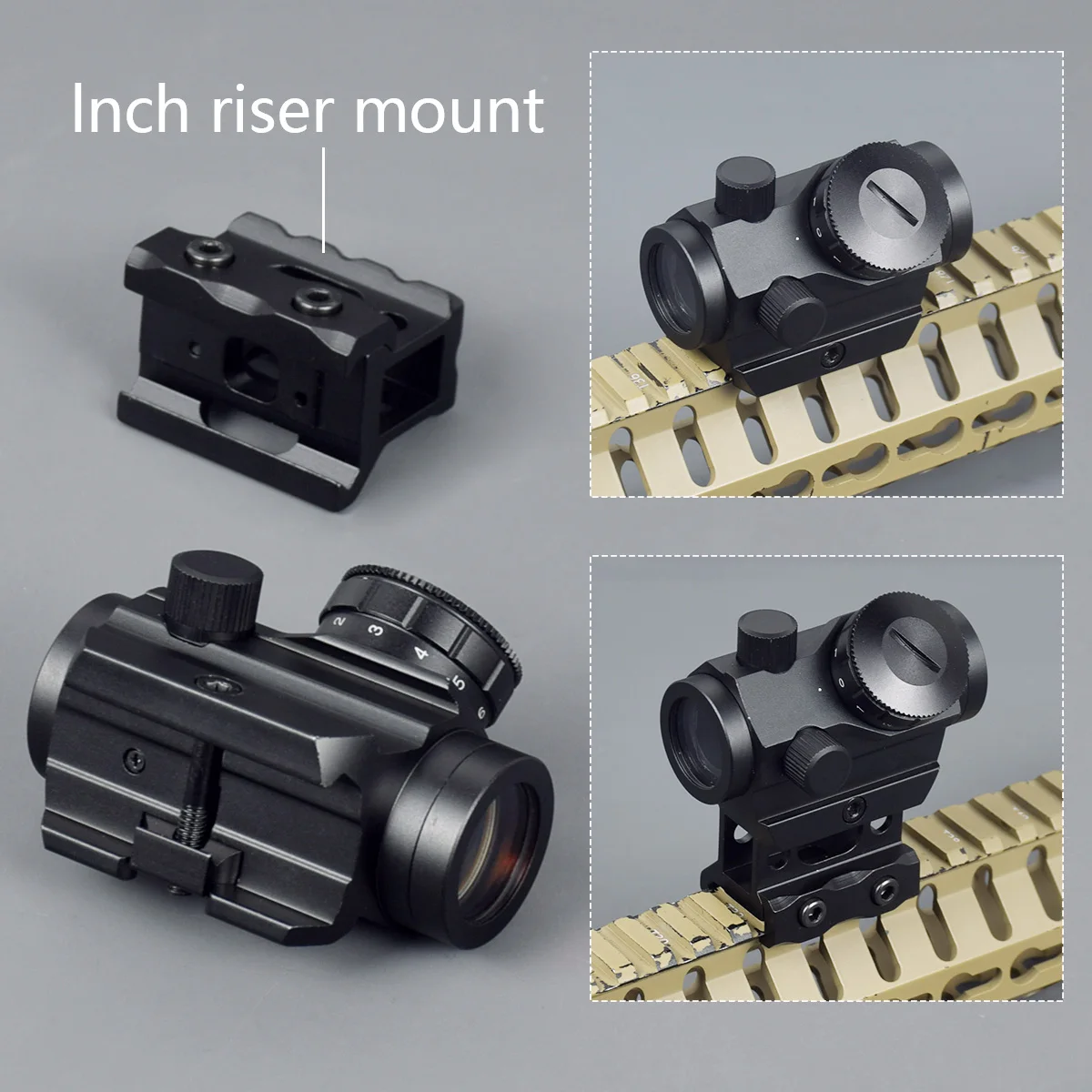 

Tactics Riser Mount 1" Height Picatinny 4 MOA red dot Short Riser Mount Aluminum Alloy Scope Riser Base Mount 20mm Rail