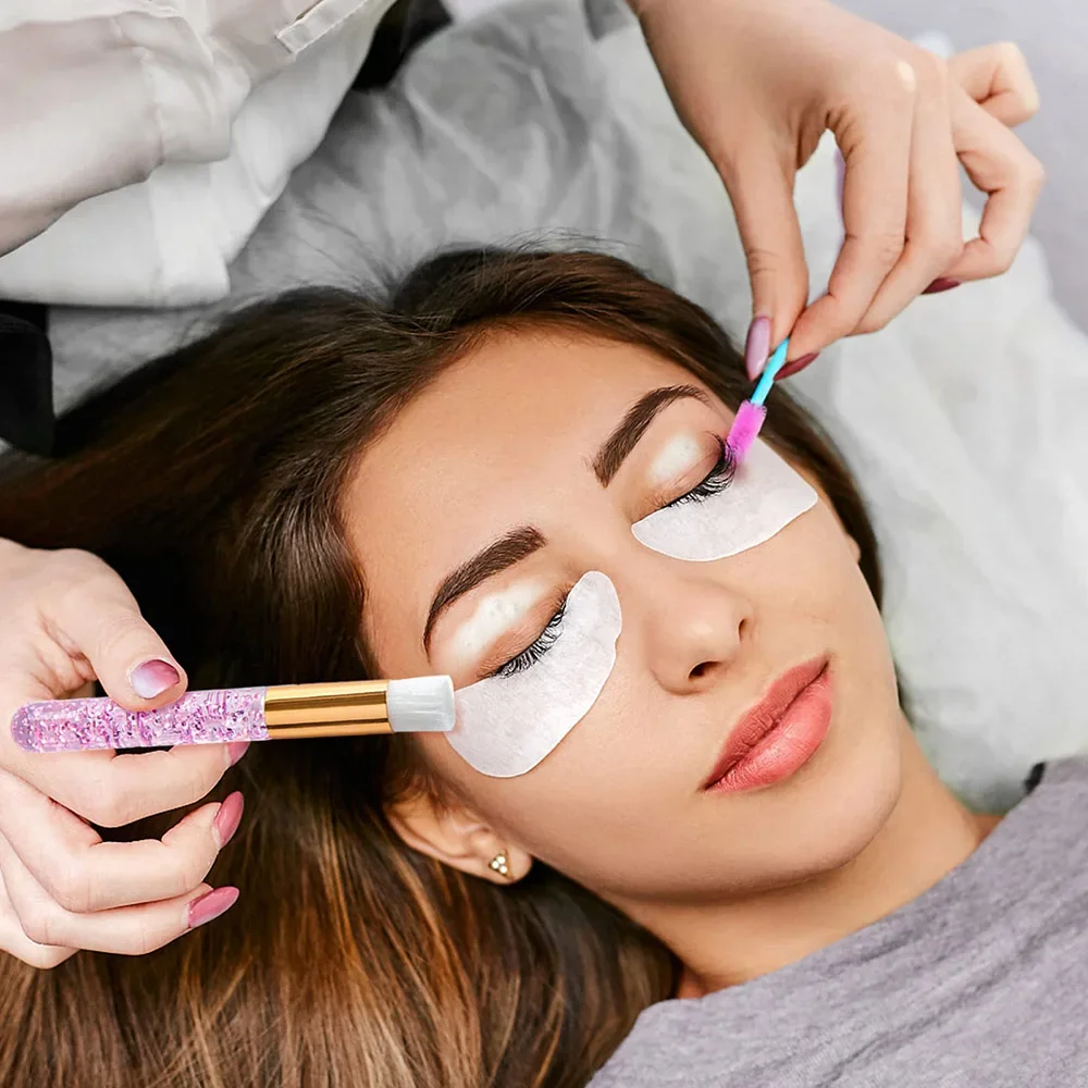 10/30 unids/set de cepillos de champú para pestañas de color rosa cristal, cepillo de limpieza para extensiones de pestañas, cepillo de limpieza de poros de nariz, herramienta de eliminación de espinillas