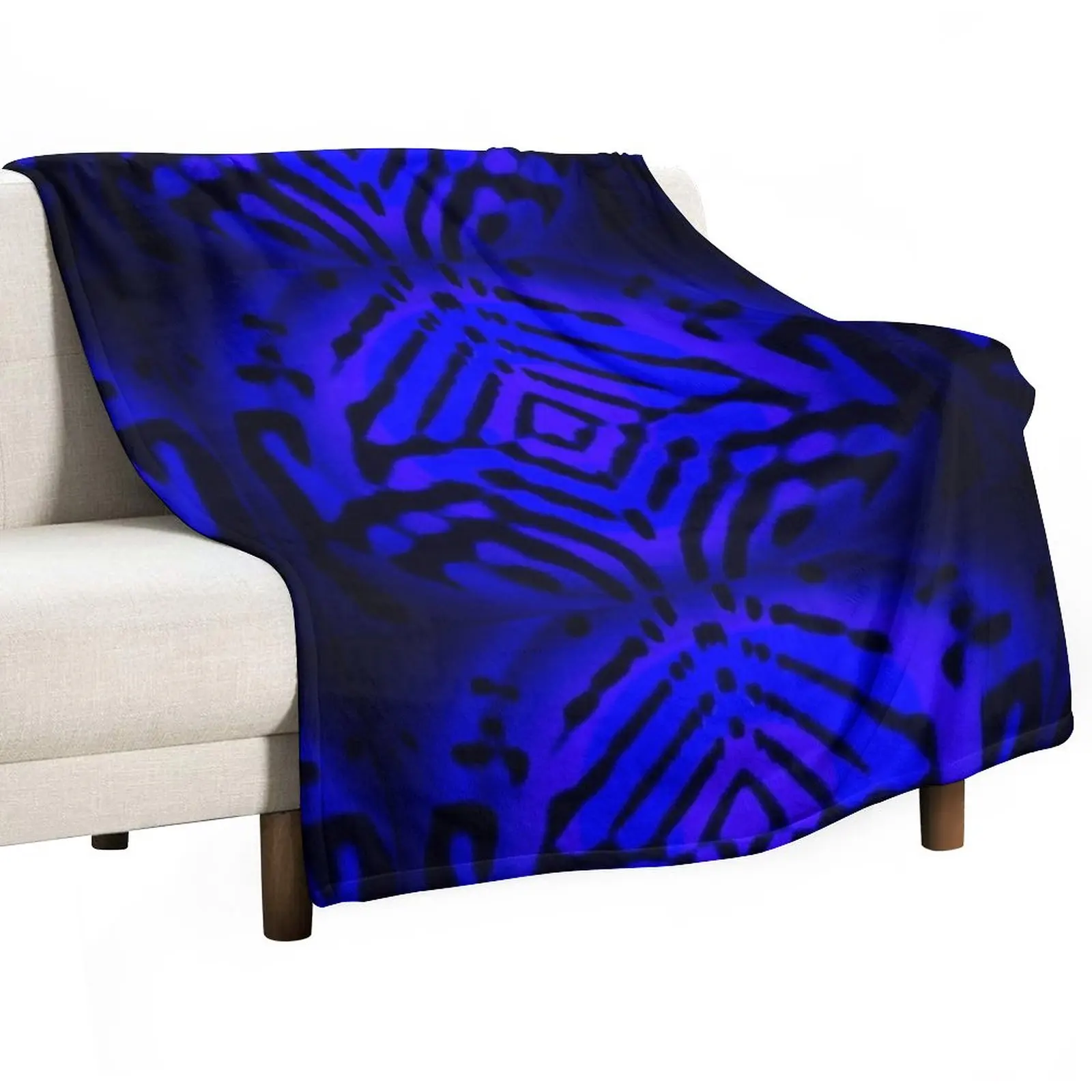 

New Midnight Blue Diamond Throw Blanket Designers Bed Beach Blankets