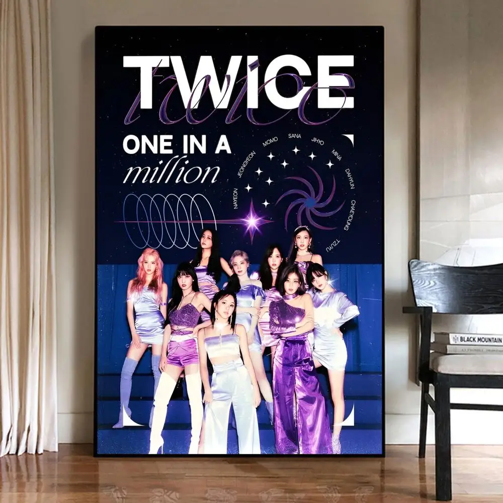 Twice Kpop Poster Sticky Posters Retro Kraft Paper Sticker DIY Room Bar Cafe Aesthetic Art Wall Painting