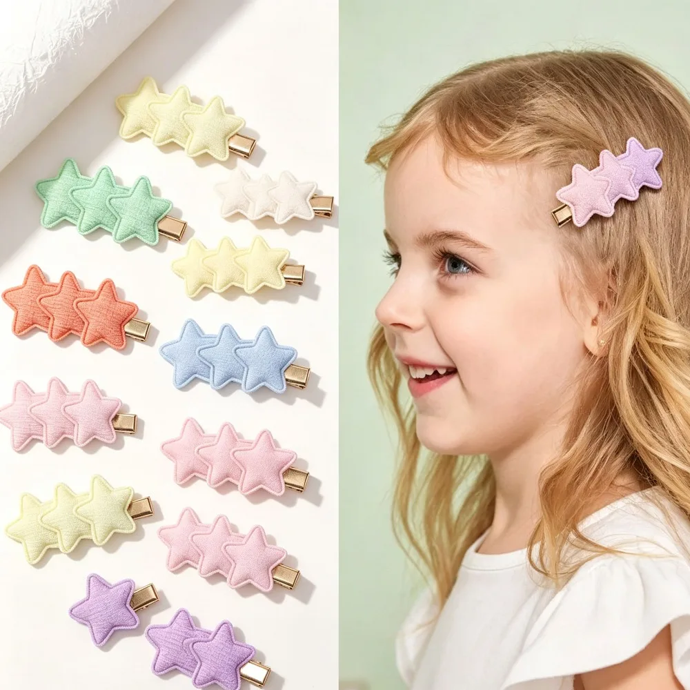 3D Handmade Macaron Star Hair Clips Solid Color New European American Kids Barrettes Hair Accessories