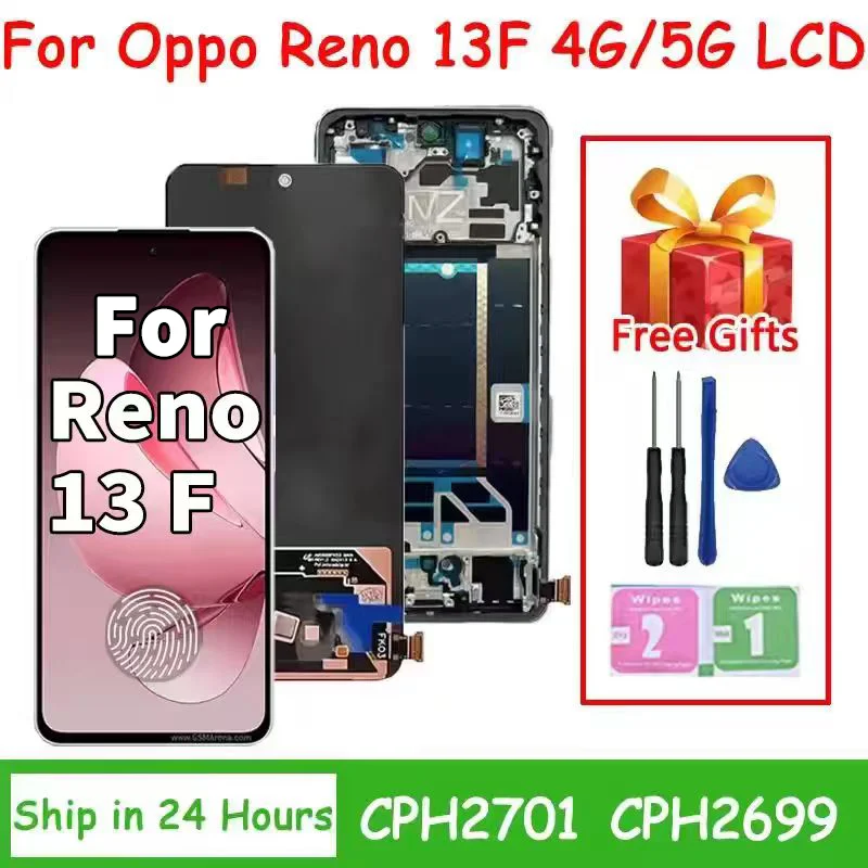 6.67” Super AMOLED Ekran Dotykowy LCD z Digitizerem do Oppo Reno13 F 4G CPH2701 / Reno 13F 5G CPH2699 - Zamiennik Wyświetlacza