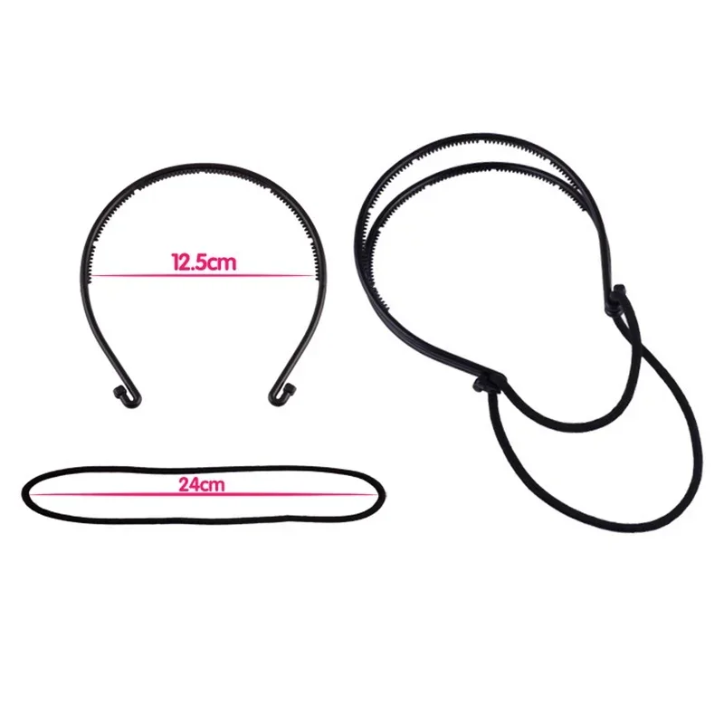 Double Teeth Hair Hoop Head Band Adjustable Hair Clips Women Girl Hoop Elastic Rubber Bands Ring Styling Tools Hair Braiders