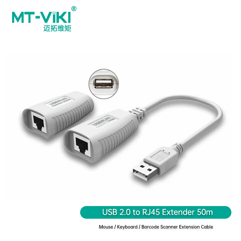 

MT-VIKI 50M USB Extender RJ45 Network Cable Signal Transceiver Extender Network Transmission Signal Amplifier MT-150FT