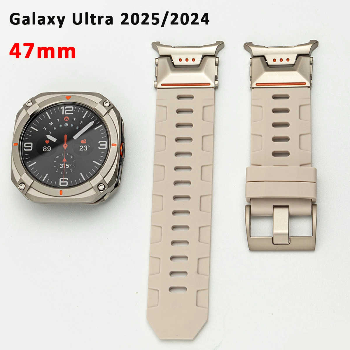 Metall-Legierungsgehäuse+Silikonarmband pour Samsung Galaxy Watch 7 Ultra 47mm Stoßfänger-Schutzhülle pour Galaxy Watch Ultra 2025 Sport Armband