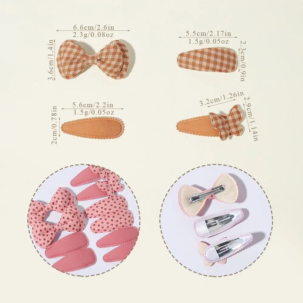 10 Stück/Set Retro Stoff Bedruckte BB-Haarspangen für Babys und Mädchen, Tägliche Dekoration, Fixierclips, Haaraccessoires – Detail 2