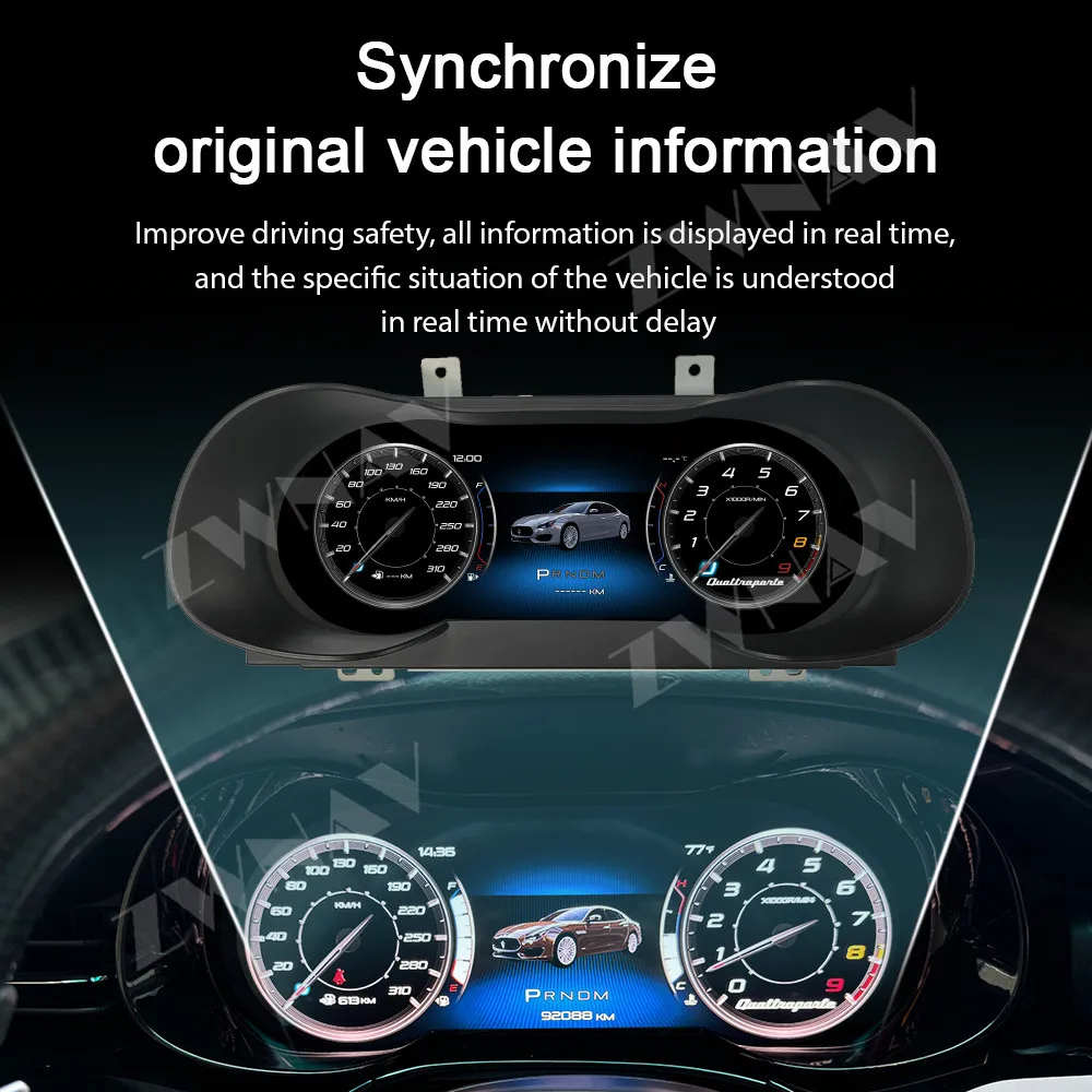 ZWNAV LCD Digital Cluster for Maserati Quattroporte 2014-2022 LCD Instrument Panel Car Dashboard LCD Cockpit Speedmeters