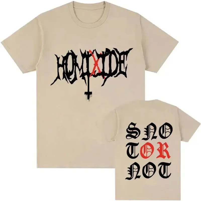 Fashion Oversized Streetwear HOMIXIDE Gang Snot or Not Graphics Print Neck Collar Tee Shirt Men's Hip Hop Rap Harajuku T Shirt image 5
