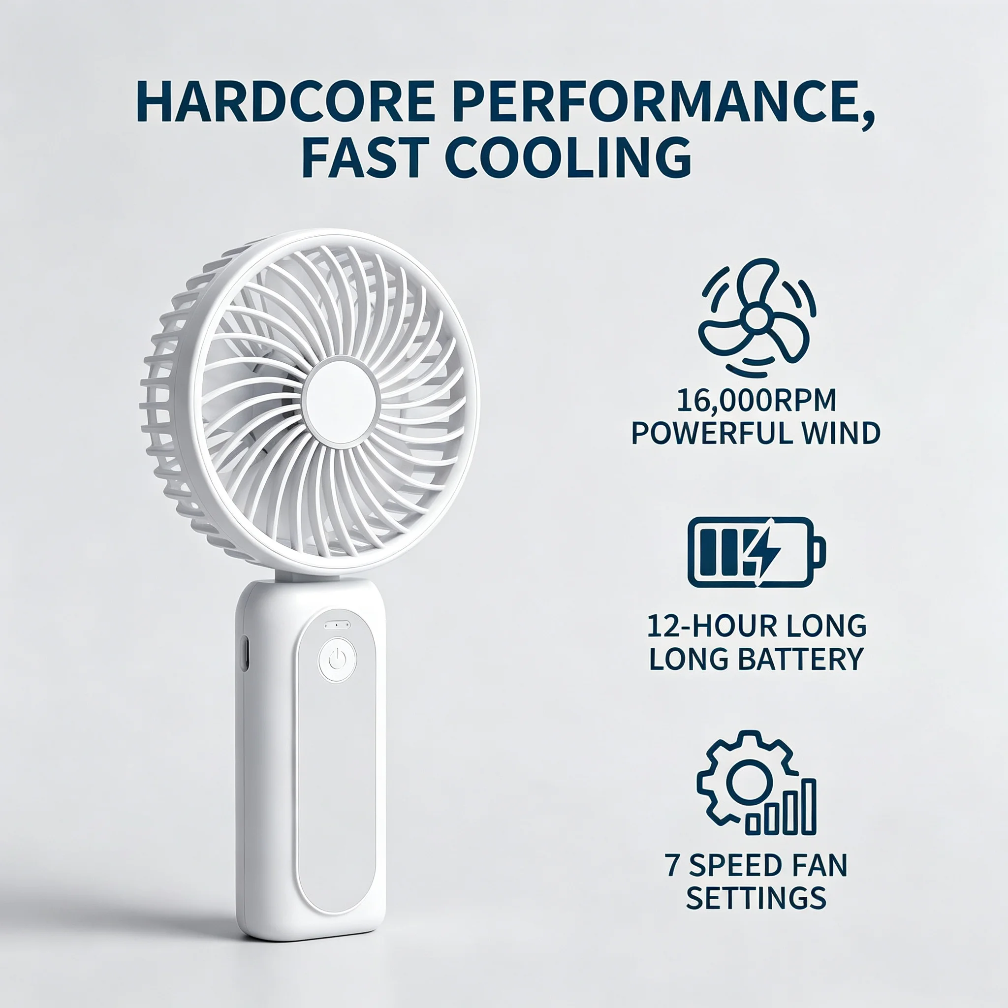 M2 Powerful Mini Fan,1503 RC Brushless Motor,Detachable 4000mAh Battery,7-Speed Wind